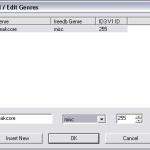 cdex-add-edit-genres The new add/edit genre feature in CDex.
